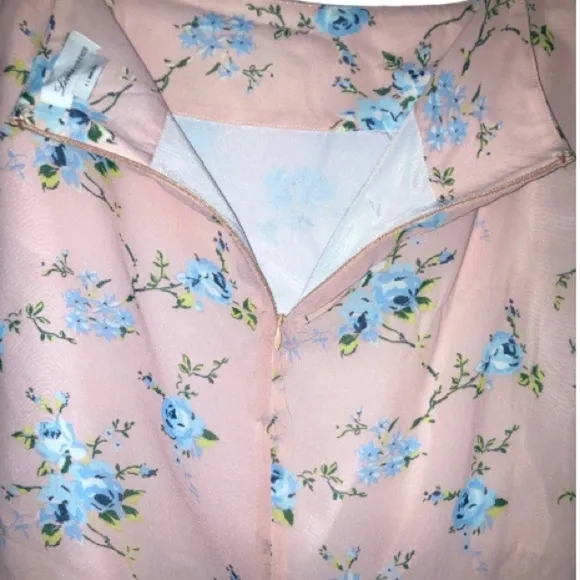 NWOT Lovers &amp; Friends Pink Floral Asymmetrical waterfall Wrap skirt Size Small