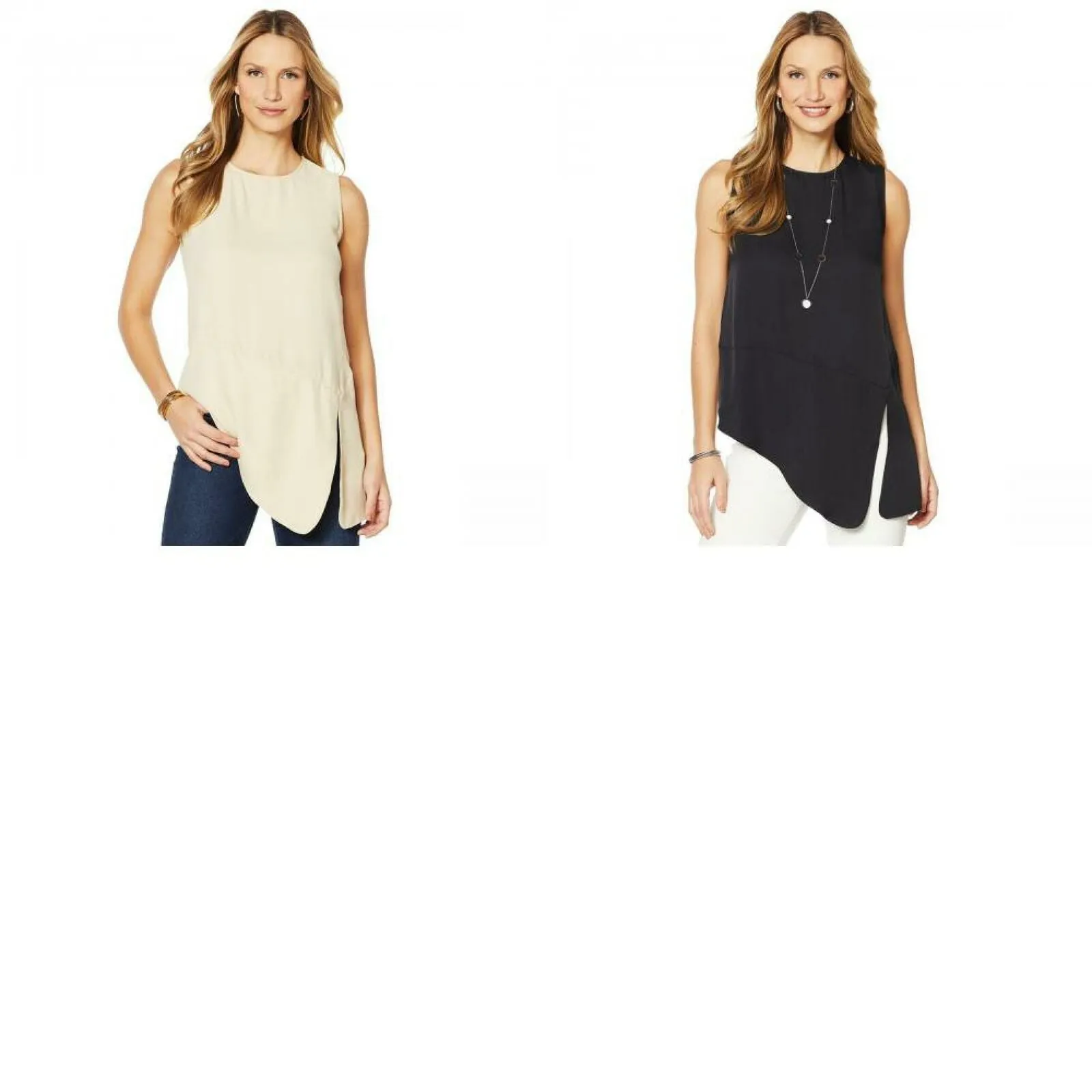 NWT DG2 by Diane Gilman Asymmetric Sleeveless Top 703140 Medium XL