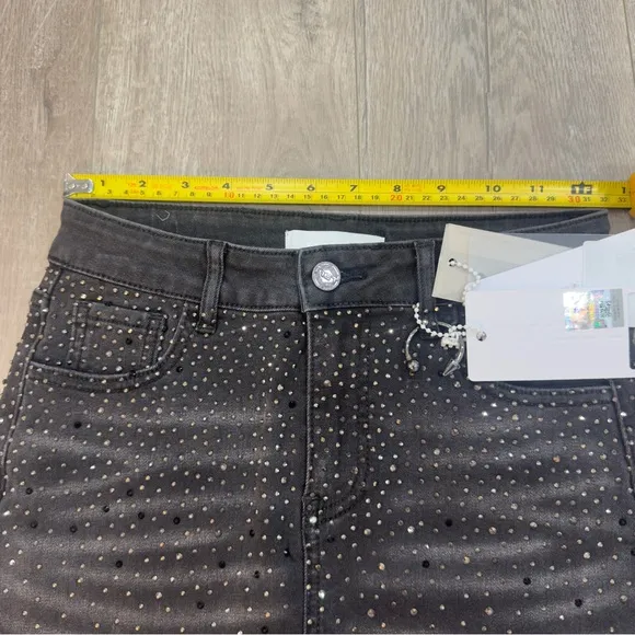 NWT Met Designed Italy Sequin Asymmetrical Jean Skirt Festival Coachella Small