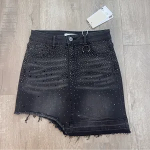 NWT Met Designed Italy Sequin Asymmetrical Jean Skirt Festival Coachella Small