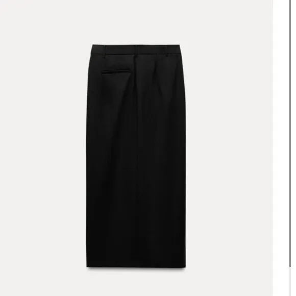 NWT ZARA MIDI SKIRT WITH SLIT BLACK