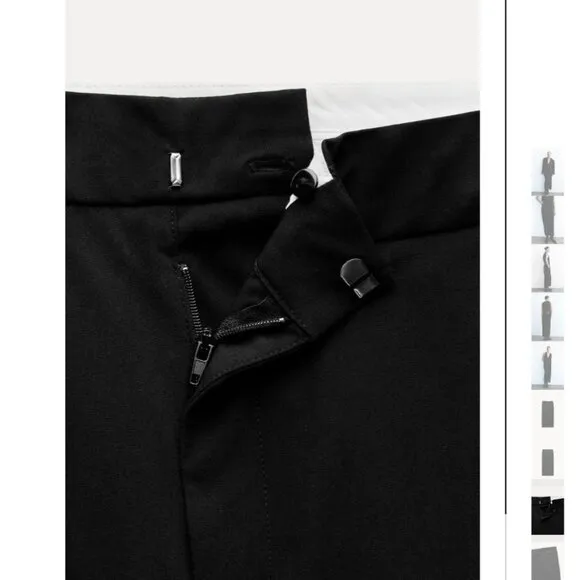 NWT ZARA MIDI SKIRT WITH SLIT BLACK