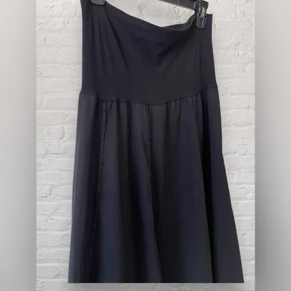 Oska Womens Lantern Skirt Sz 2 US 8-10 Black Fold Over Waist Midi Lagenlook