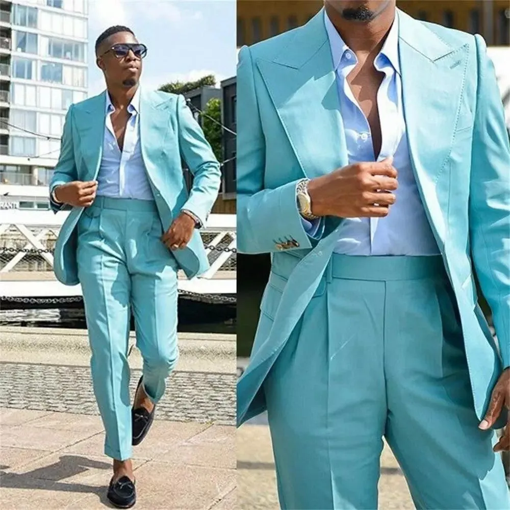 Peaked Lapel Slim Fit Prom Outfits for Men