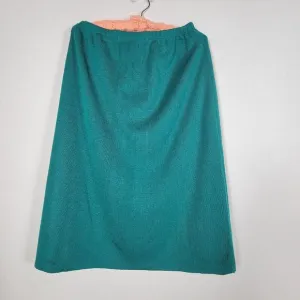 Philippe Marques Womens Knit Midi Sweater Skirt Size 14 Teal Pull-On Made in USA