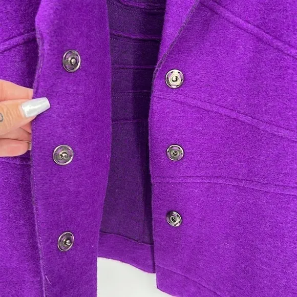 𝅺Pinehurst Wool Blend Purple Snap Button Blazer SZ L