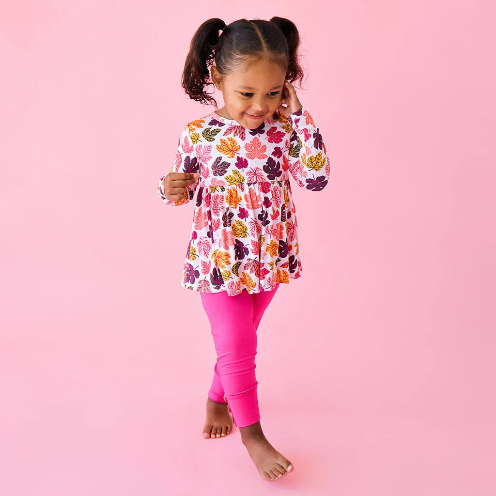 Posh Peanut Autumn-Long Sleeve Basic Peplum Top & Legging Set