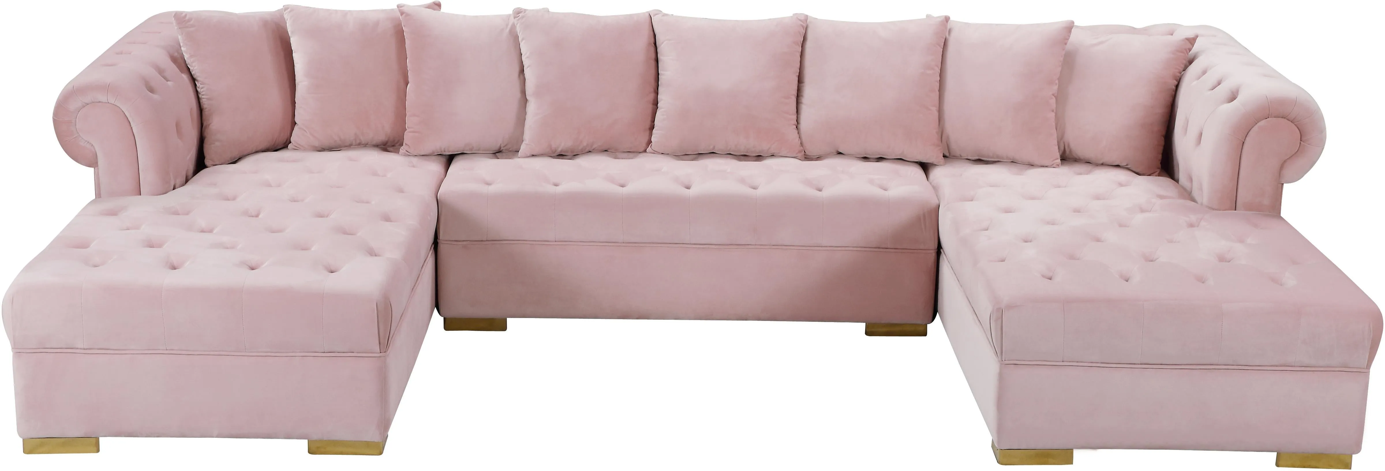 Presley Pink Velvet 3pc. Sectional