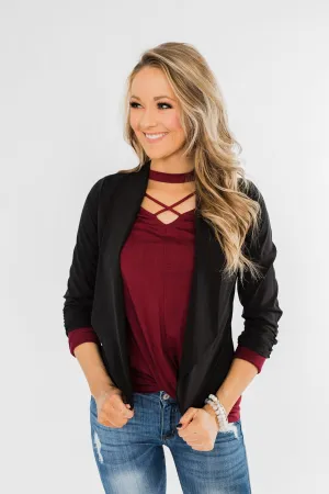 Pretty & Professional Blazer- Black