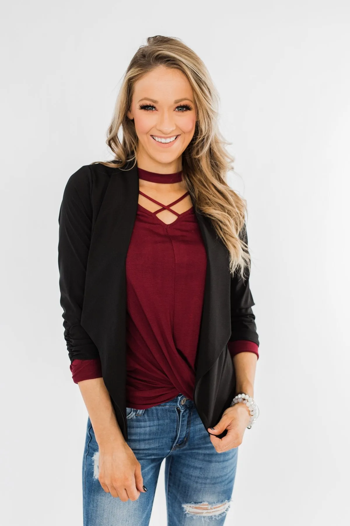 Pretty & Professional Blazer- Black