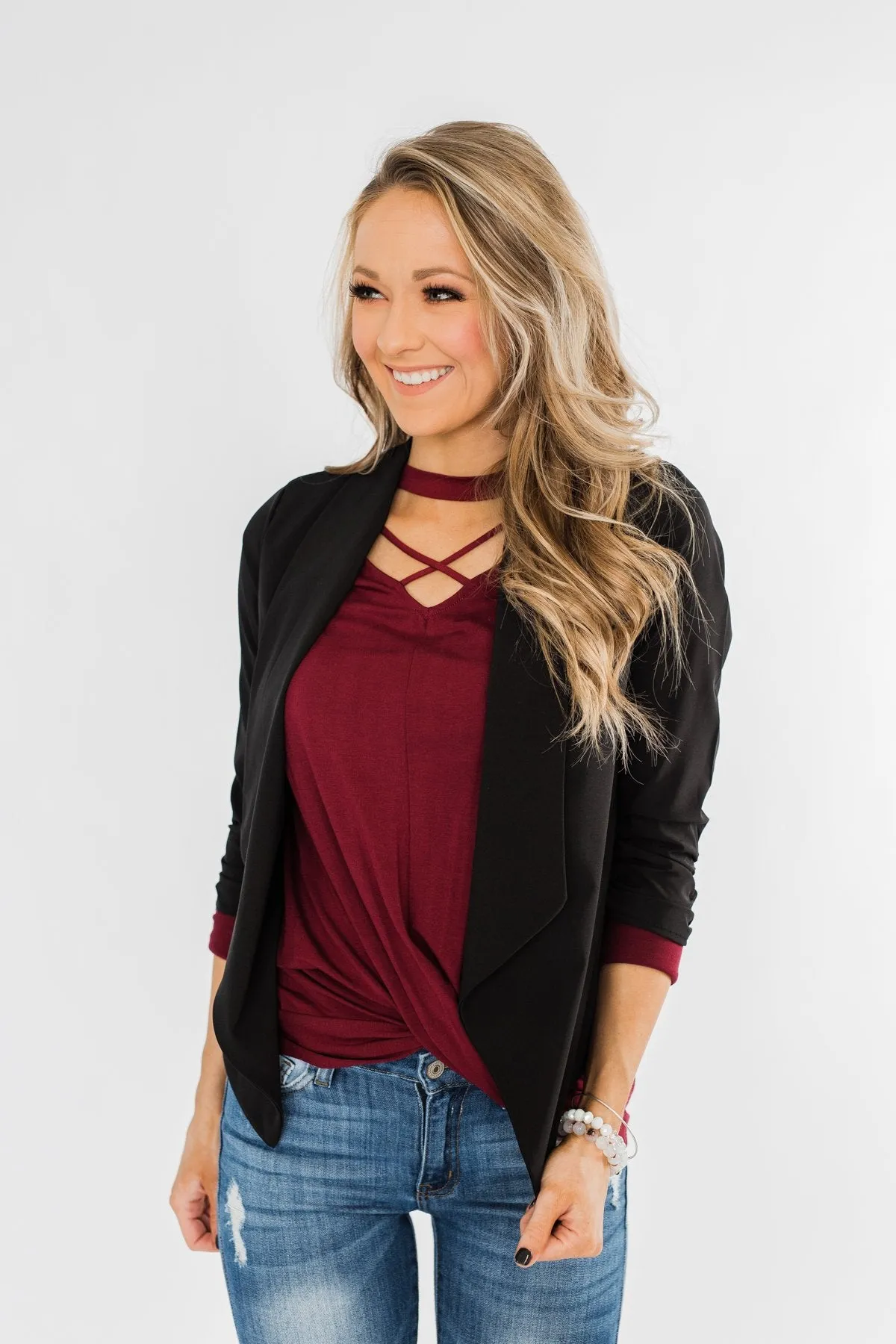 Pretty & Professional Blazer- Black