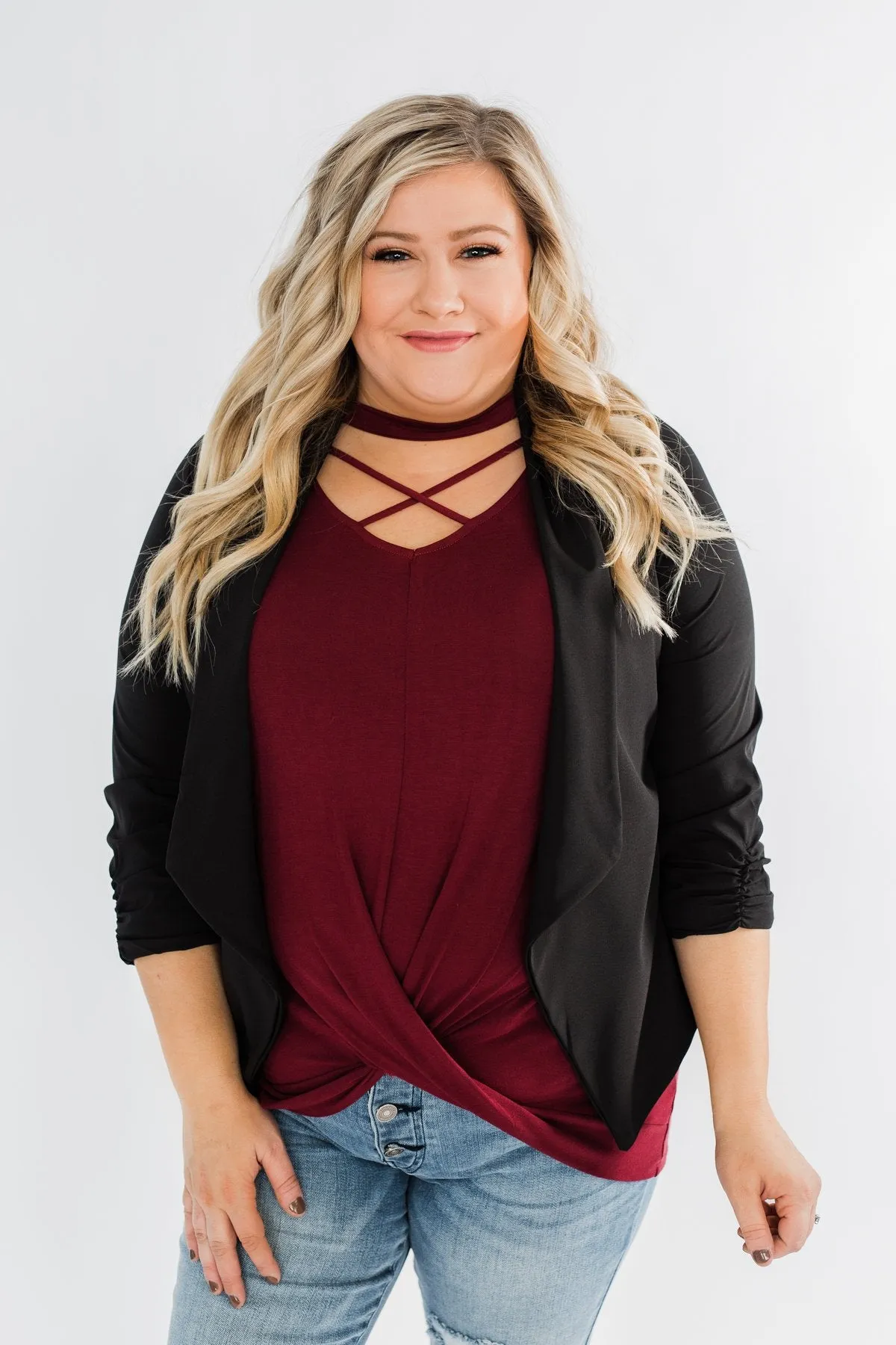 Pretty & Professional Blazer- Black