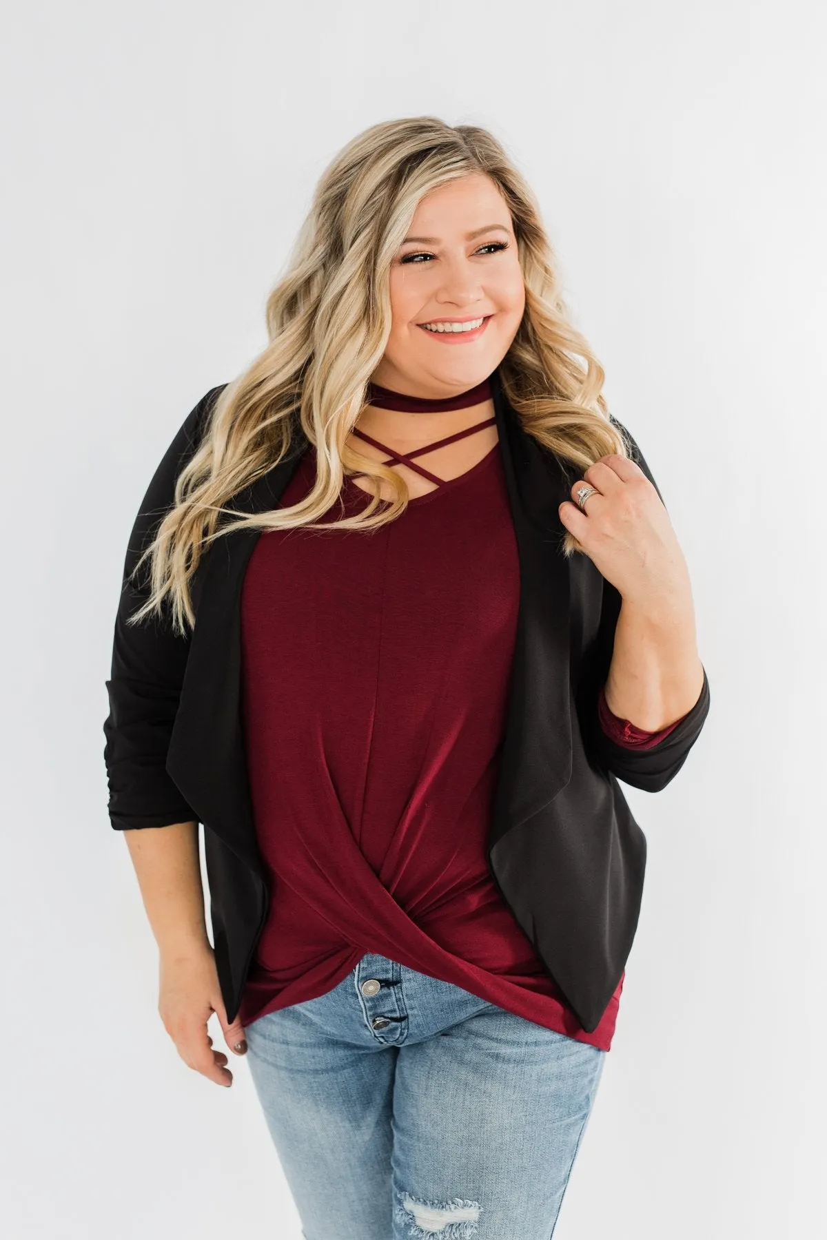 Pretty & Professional Blazer- Black
