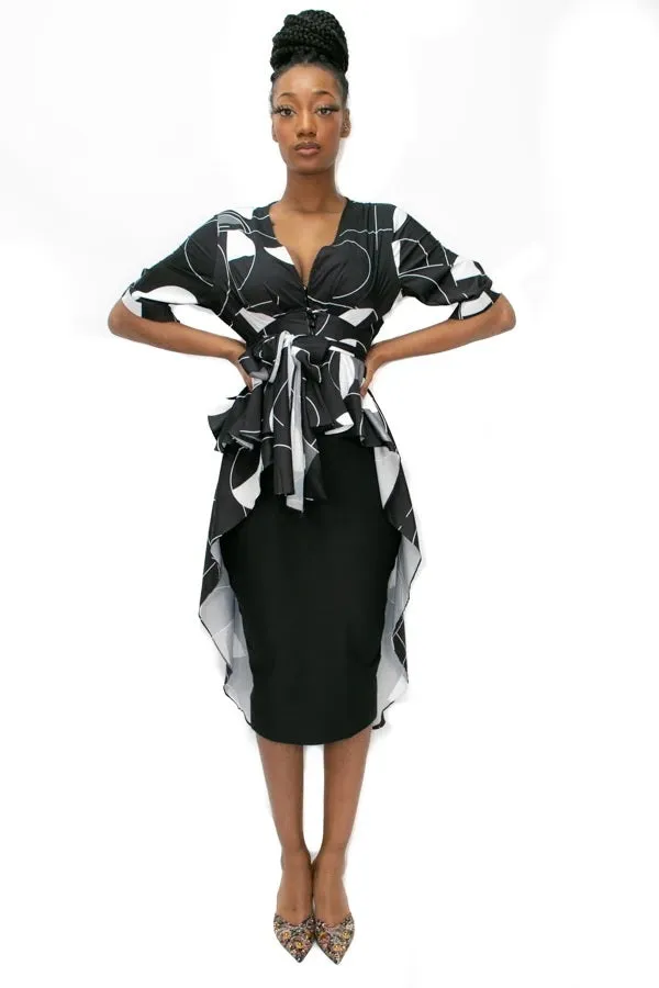 Print Peplum Top
