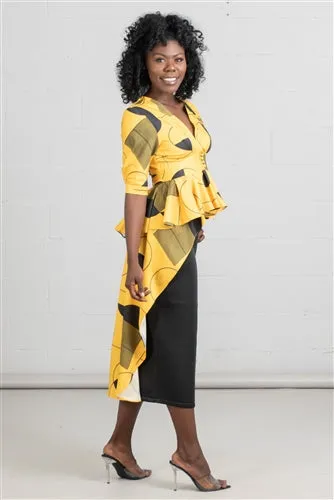Print Peplum Top