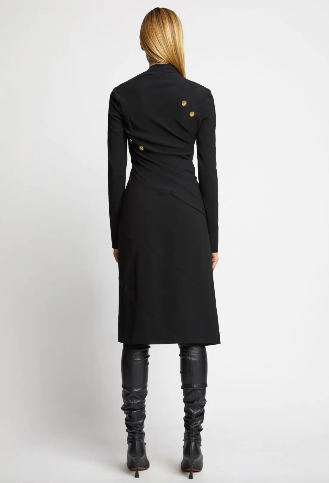 Proenza Schouler Spiral Button Crepe Dress