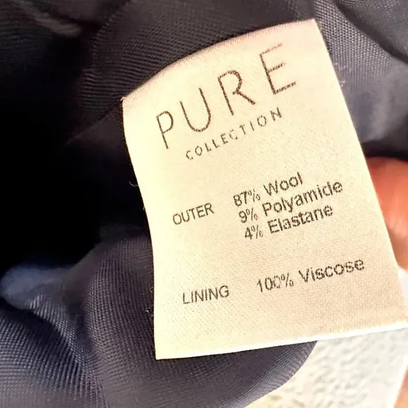 Pure Collection Wool Dark Navy Blazer Gold Buttons Nautical Preppy