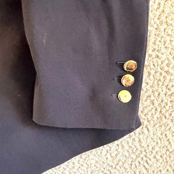 Pure Collection Wool Dark Navy Blazer Gold Buttons Nautical Preppy