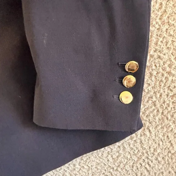 Pure Collection Wool Dark Navy Blazer Gold Buttons Nautical Preppy