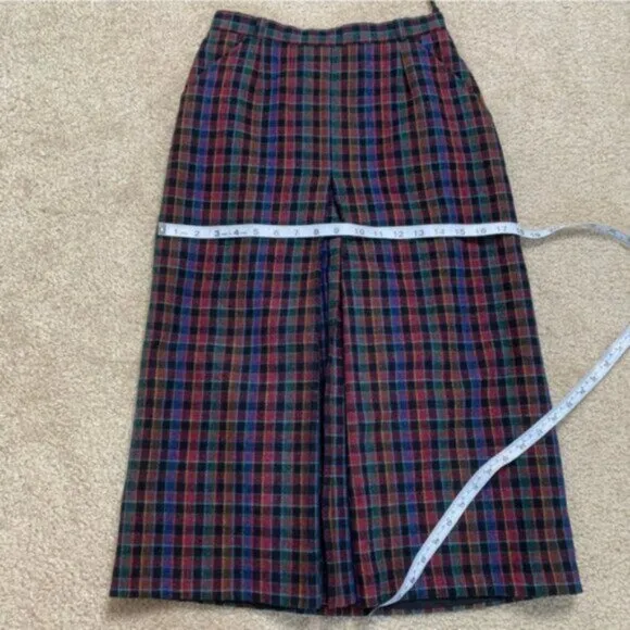 Quasimodo 70s Vintage High Waist Plaid Midi Skirt