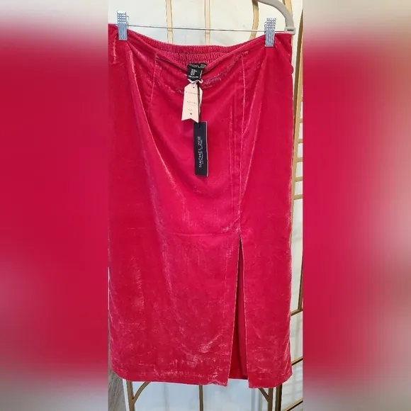 RACHEL RAY VELVET MIDI SKIRT