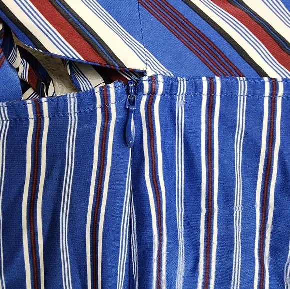 Rag &amp; Bone Felix Striped Tie-Waist Midi Skirt In Blue Women's Size 4