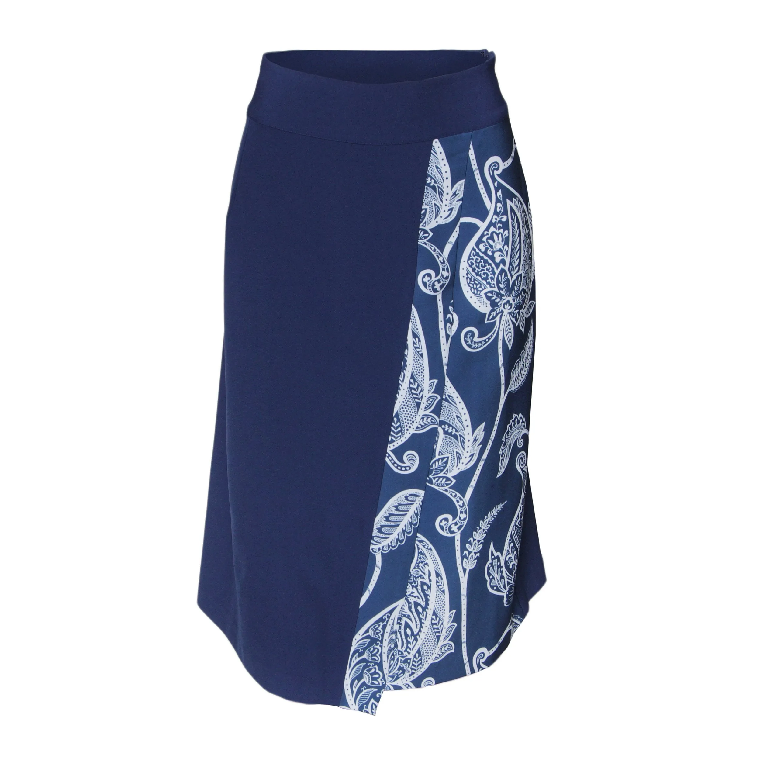 Rapheeze Designed Blue Side Printed Midi Skirt