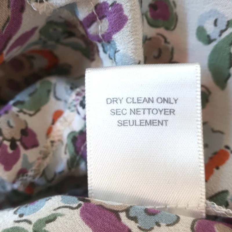 Rebecca Taylor Ruffle Tank Top Floral Print Silk Size 0 Sleeveless Blouse