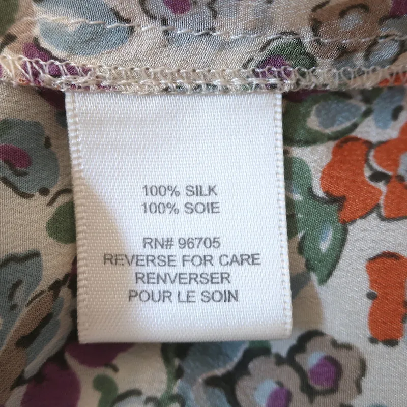 Rebecca Taylor Ruffle Tank Top Floral Print Silk Size 0 Sleeveless Blouse