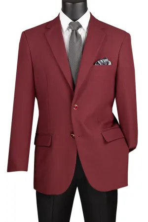 Regular Fit 2 Button Business Blazer (Burgundy) Z-2PP