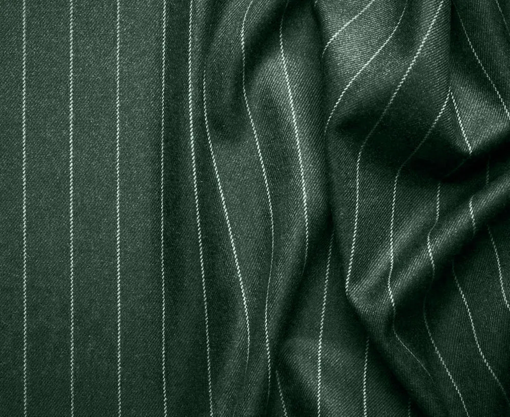 Regular Fit Double Breasted Stripe 2 Piece Suit (Hunter Green) DSS-4