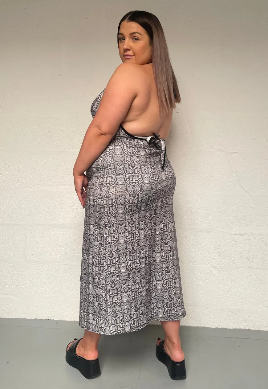 REPTILE HIGH WAIST MIDI SKIRT