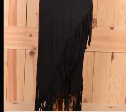 Rhonda Stark Black Fringe Skirt