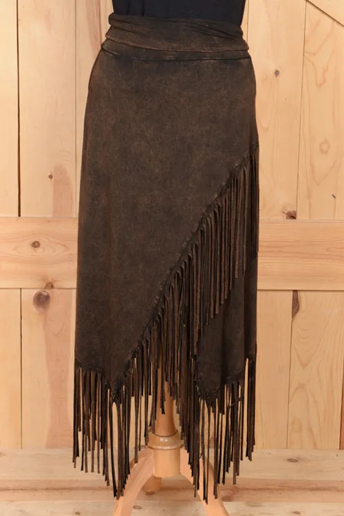Rhonda Stark Brown Fringe Skirt
