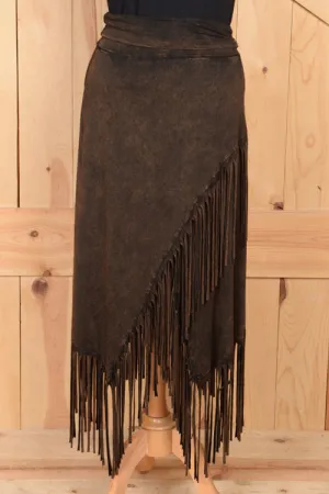 Rhonda Stark Brown Fringe Skirt