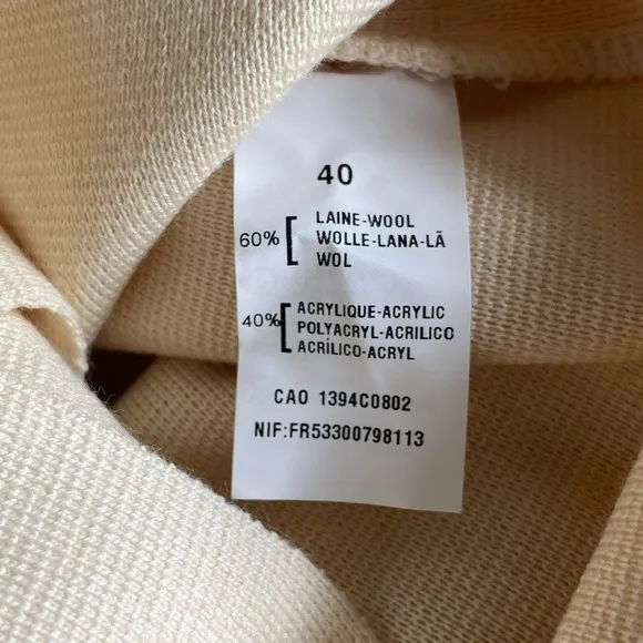RODIER beige wool blend Knit collar Cardigan Blazer Sweater size 40 fr / US 8