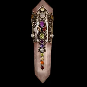 Rose Quartz Chakra Wand (Double Terminated)