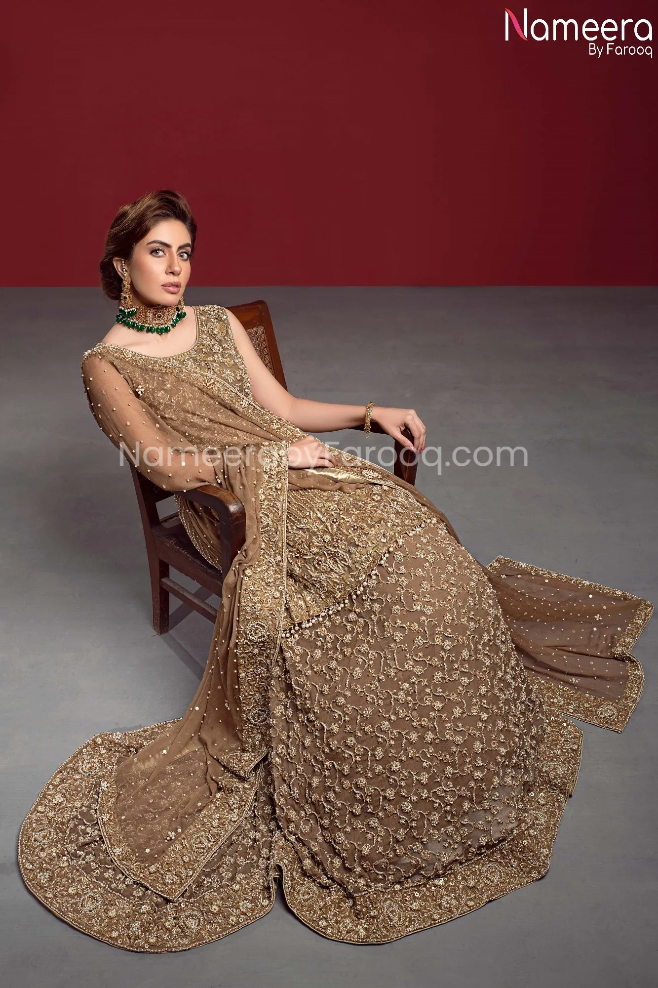 Royal Pakistani Wedding Lehenga Online for Bride #BR146