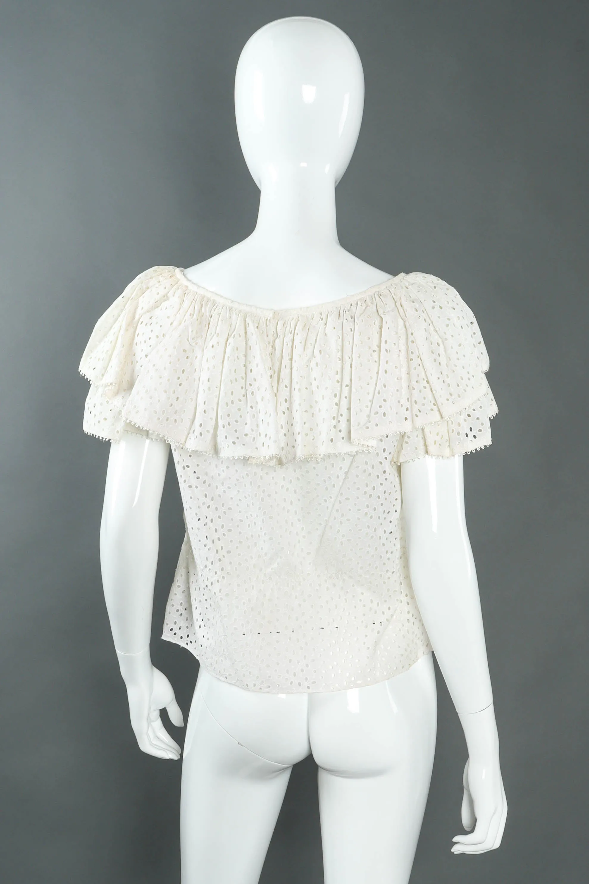 Ruffle Eyelet Asymmetrical Skirt Set