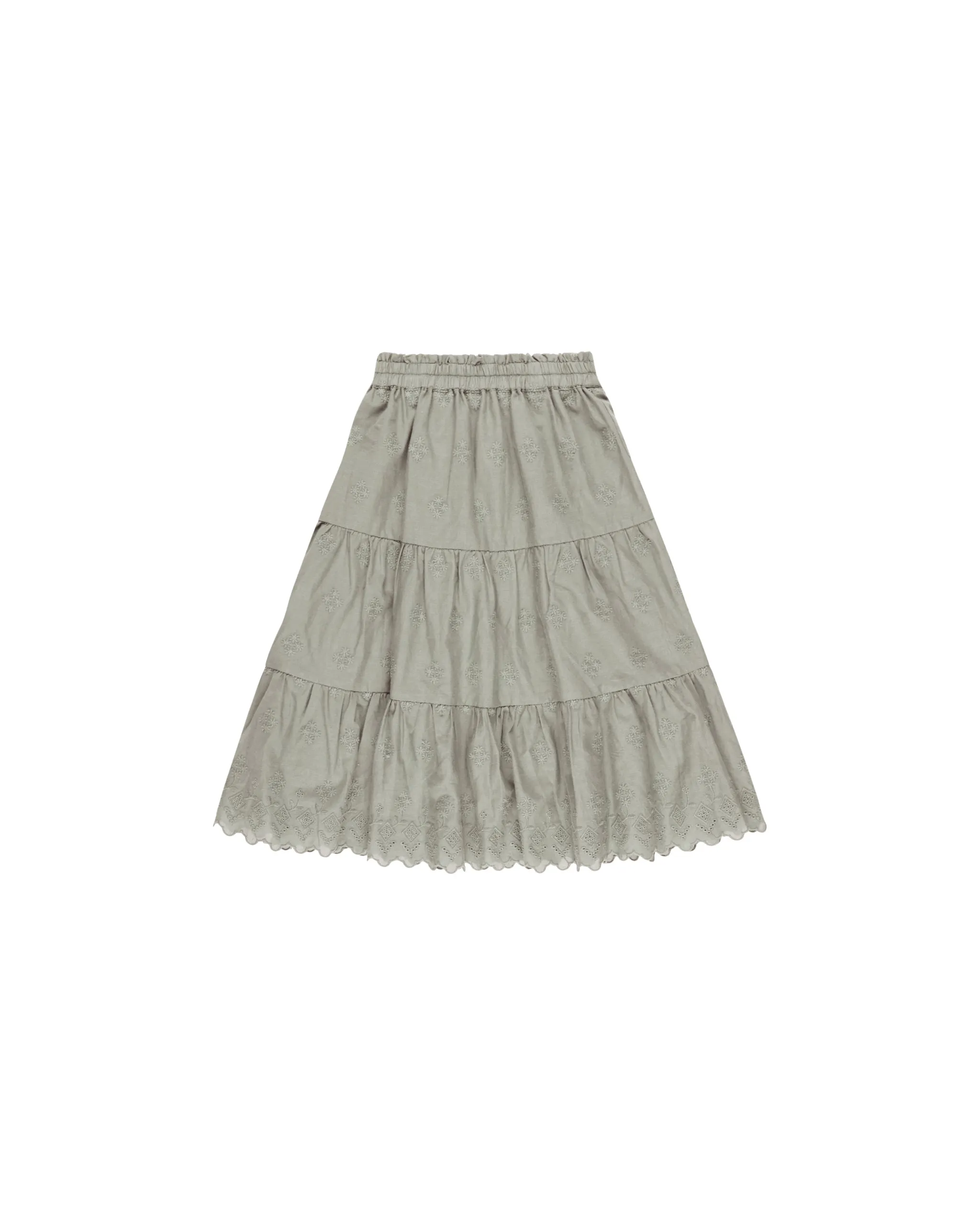 Rylee & Cru Ruffle Tiered Midi Skirt