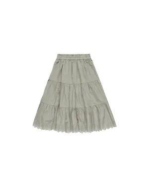 Rylee & Cru Ruffle Tiered Midi Skirt