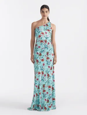 Saloni Justine Midi Dress In Delemare Tea