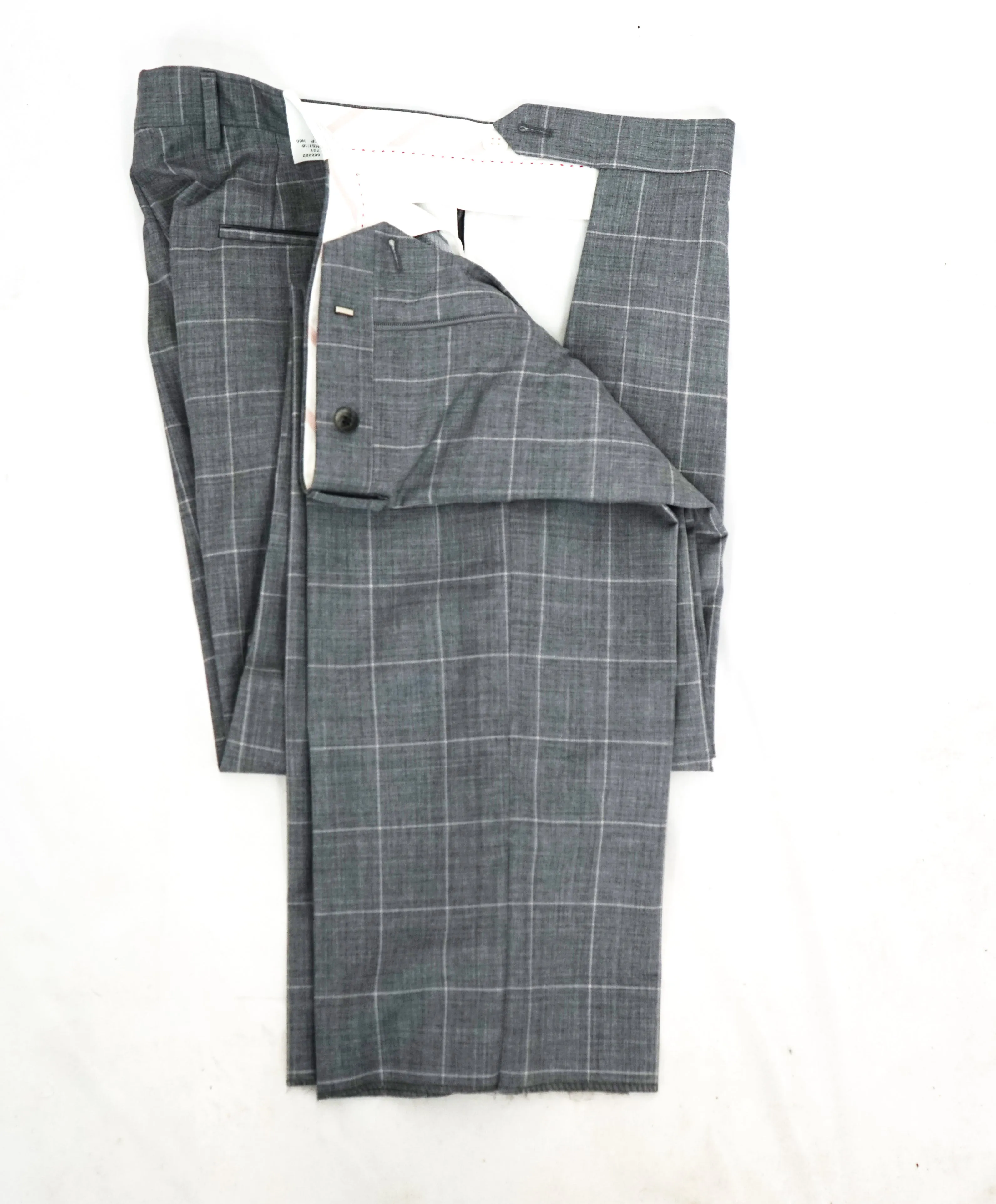 SAMUELSOHN - Notch Lapel "Performance" Gray Windowpane Check Suit - 42R