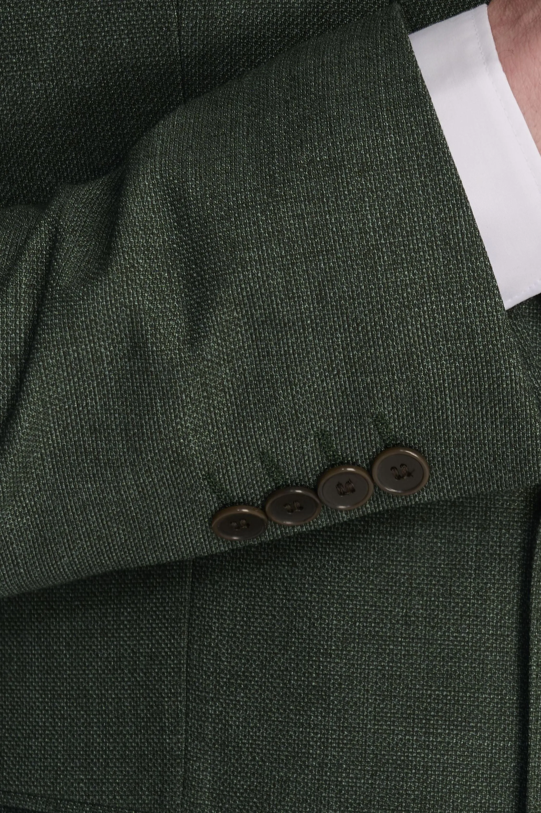 Sandro Linen Look Double Breasted Suit Jacket in Green