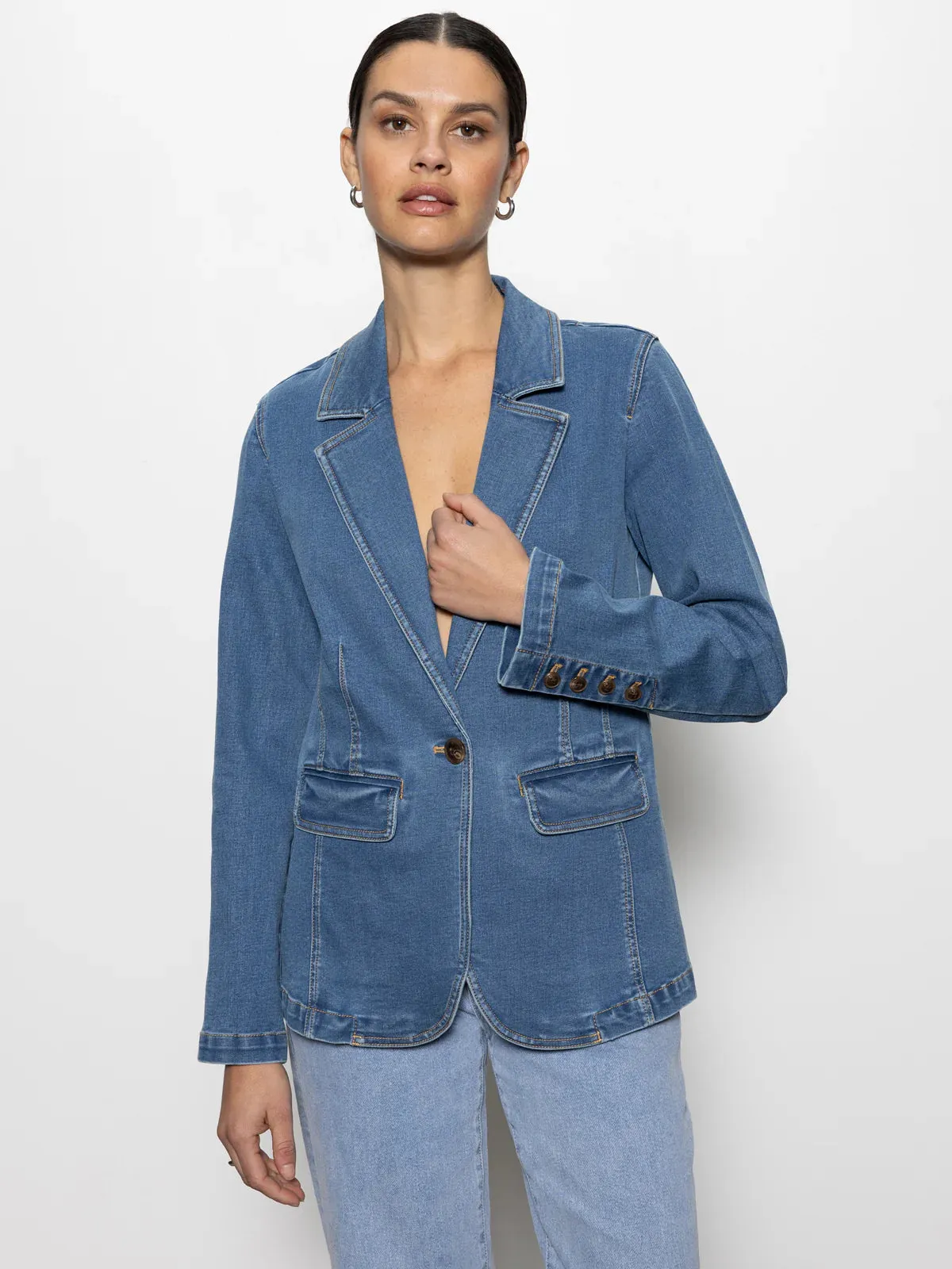 Sculpted Denim Blazer