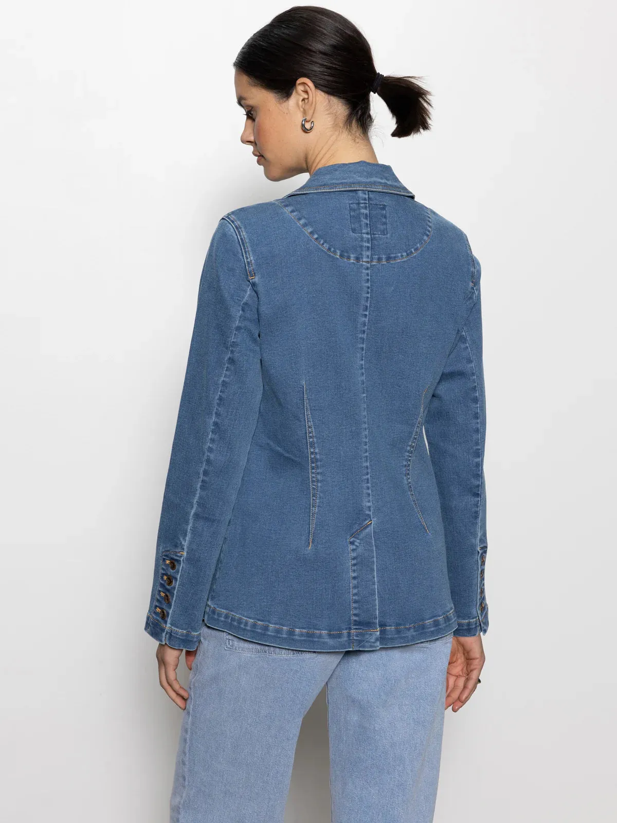 Sculpted Denim Blazer