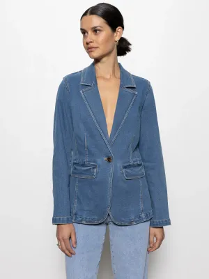 Sculpted Denim Blazer