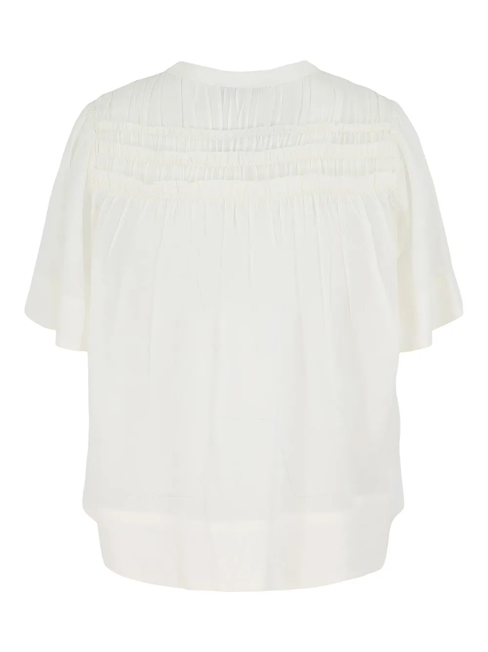 Sea Nomi Solid Short Sleeve Top in Cream