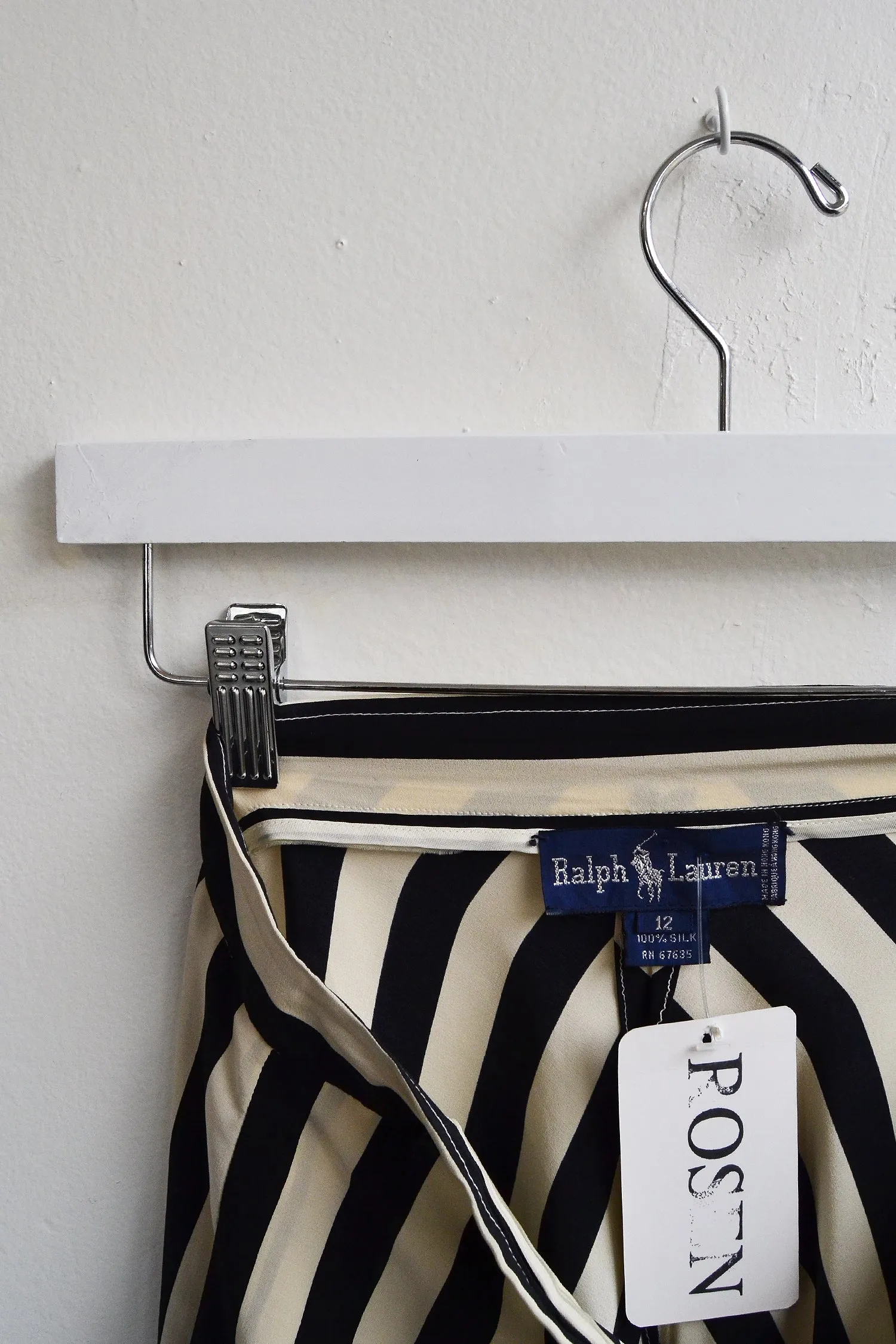Silk Striped Midi Skirt