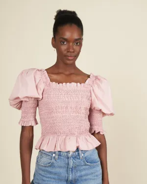 simona puff slv smocked top - blossom